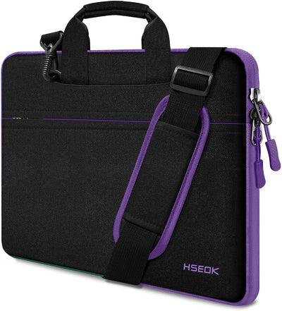 Maletín laptop 13-17pulg asa funda impermeable negro púrpura