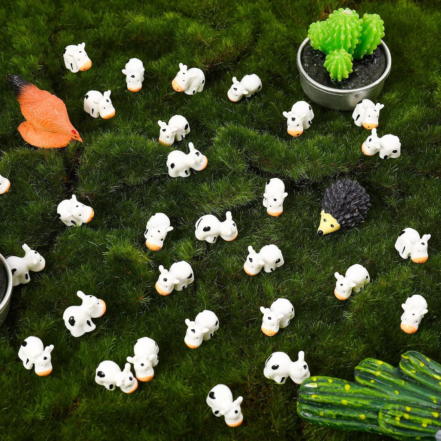 100 Mini Figuras Vaca Resina Adornos Jardín