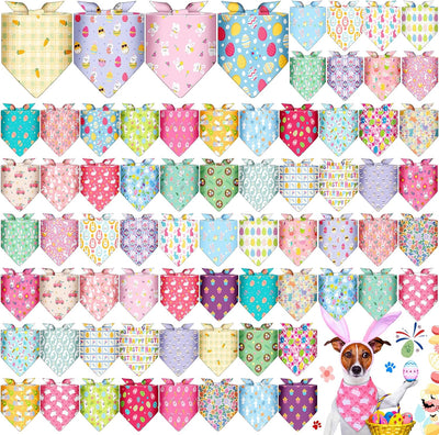 72 Bandanas Pascua para Perros Triangular Ajustable