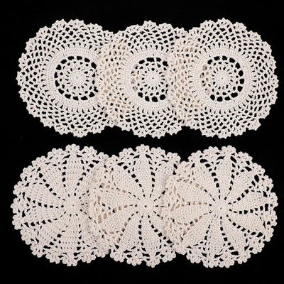 Tapetes de ganchillo de algodón 7 pulgadas para manualidades y decoración vintage
