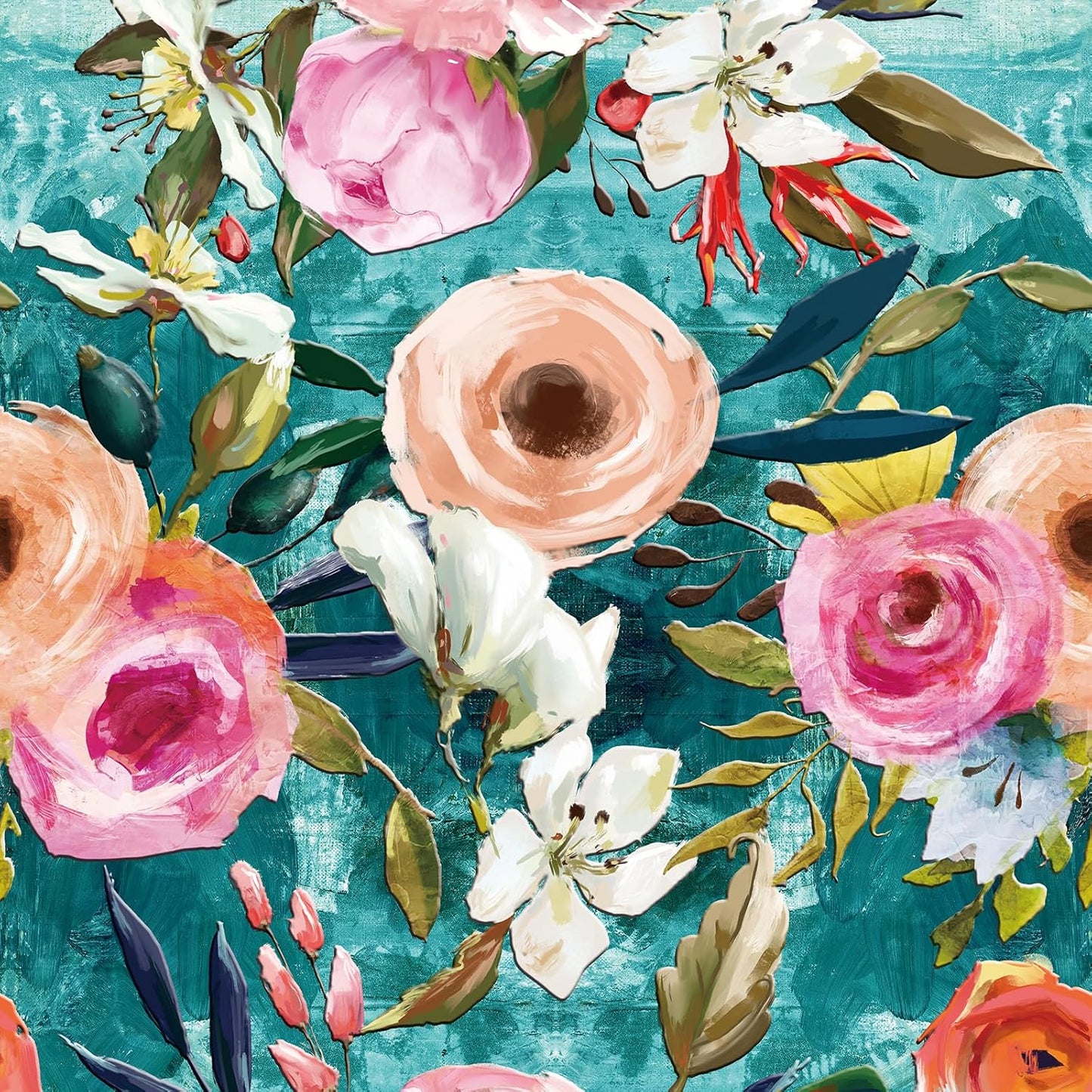 Papel tapiz floral bohemio despegable y pegable