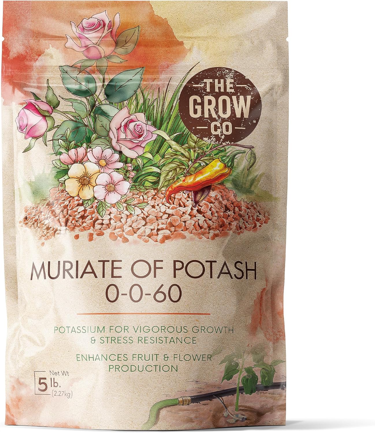 Abono potasa muriata 0-0-60 para plantas césped arbustos