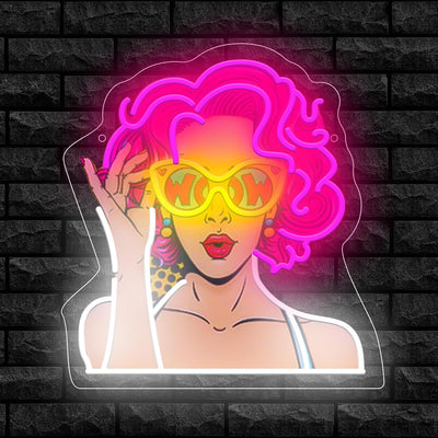 Letrero neón Pop Art Beauty Lady retro para bar dormitorio