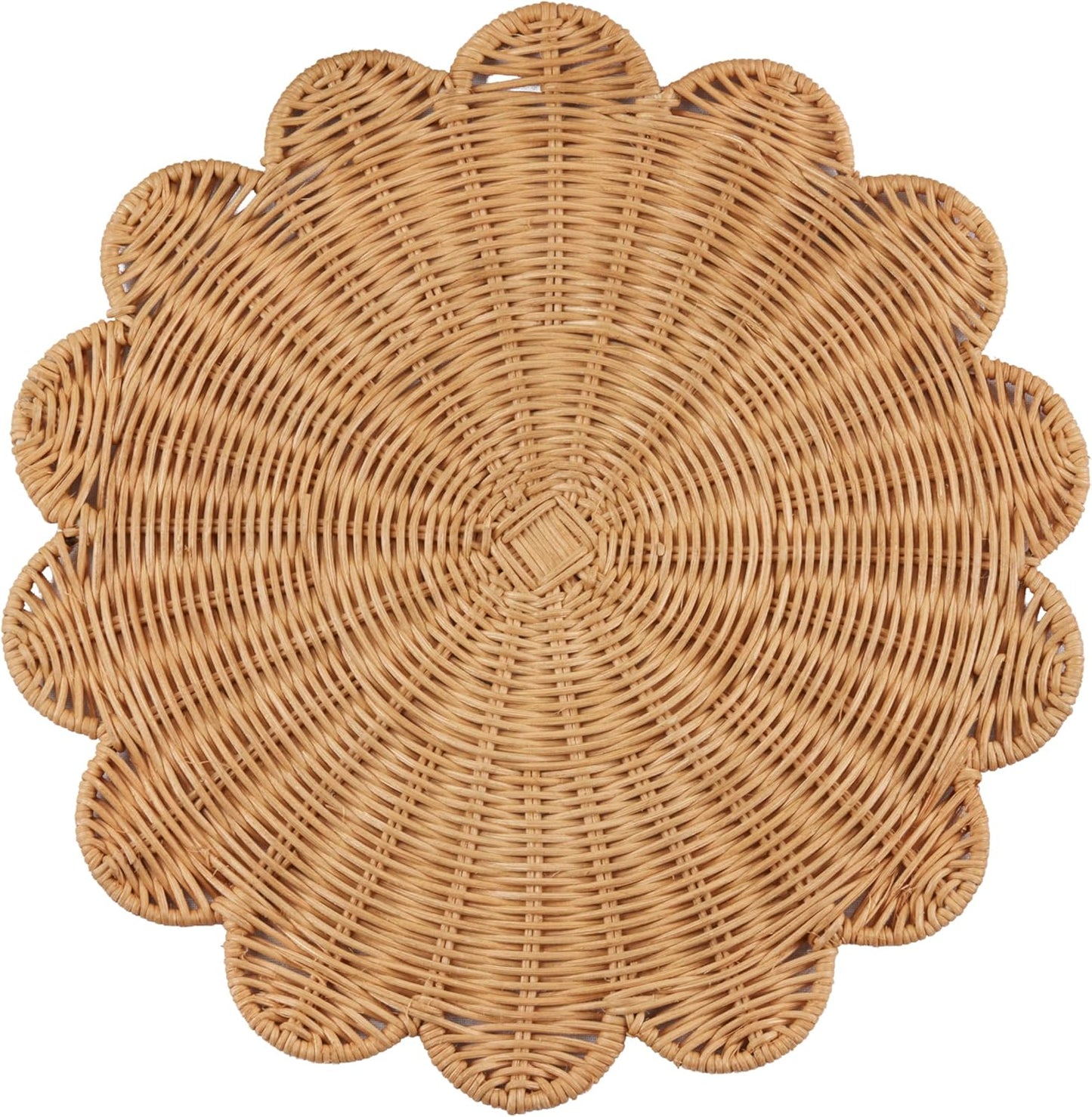 Mantel Rattán Set 4 Diseño Escallop para Comedor