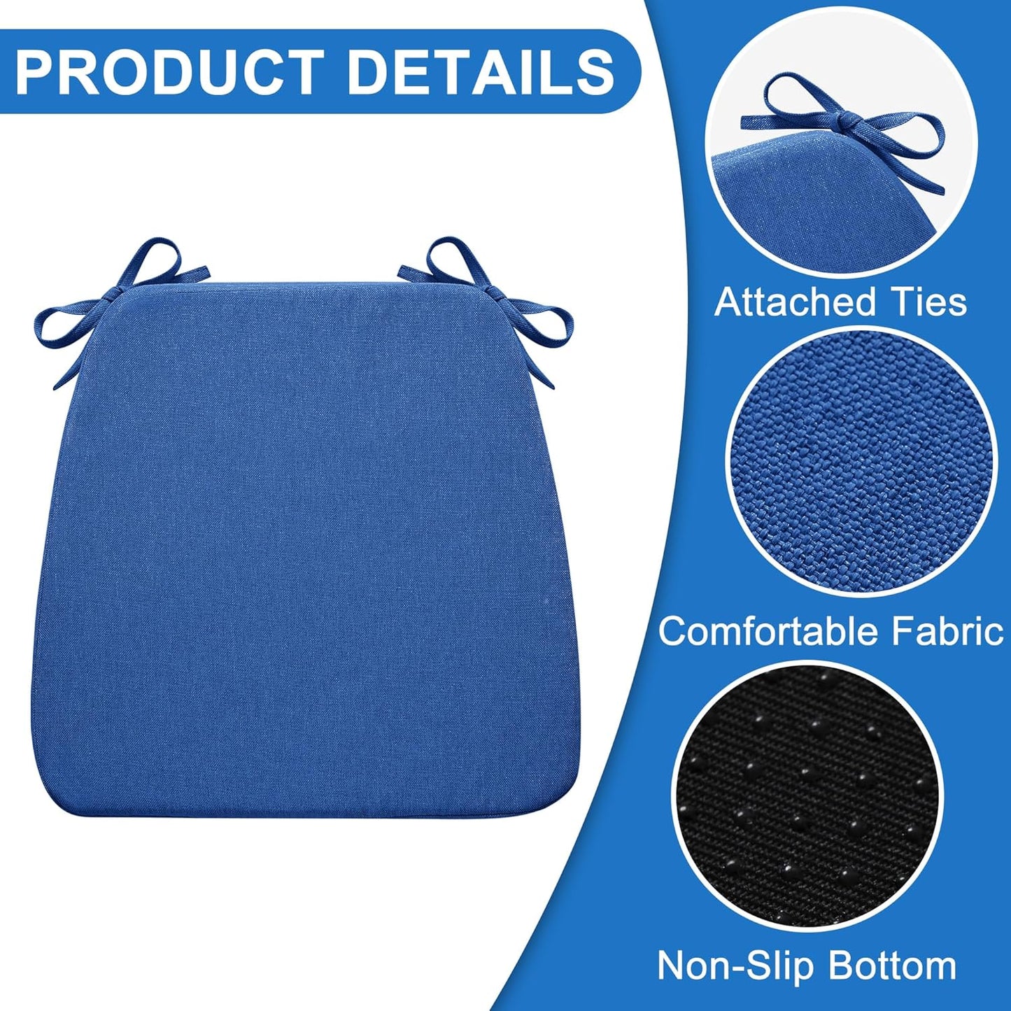 Cojines silla forma D con funda extraible antideslizante 17x16