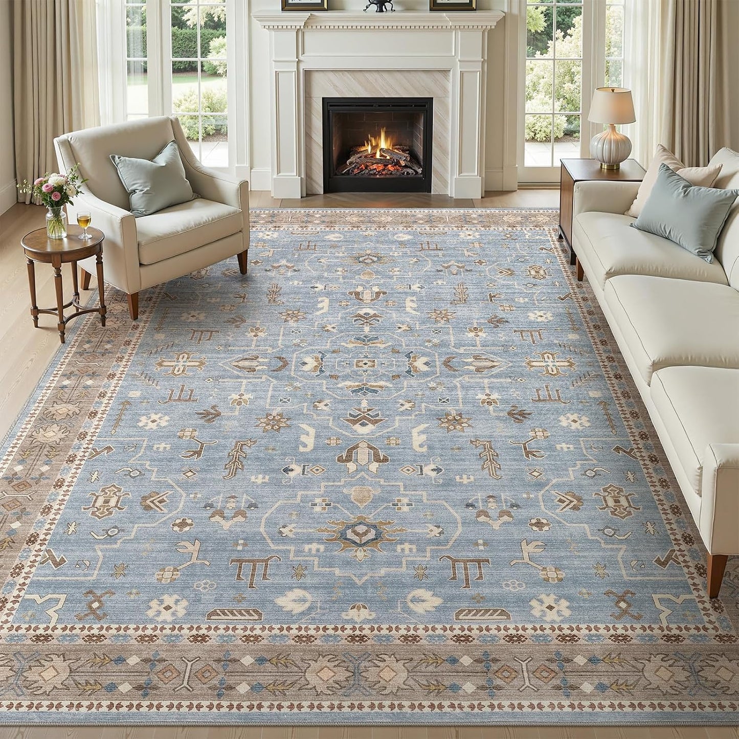 Alfombras 8x10ft para sala dormitorio antideslizantes lavables