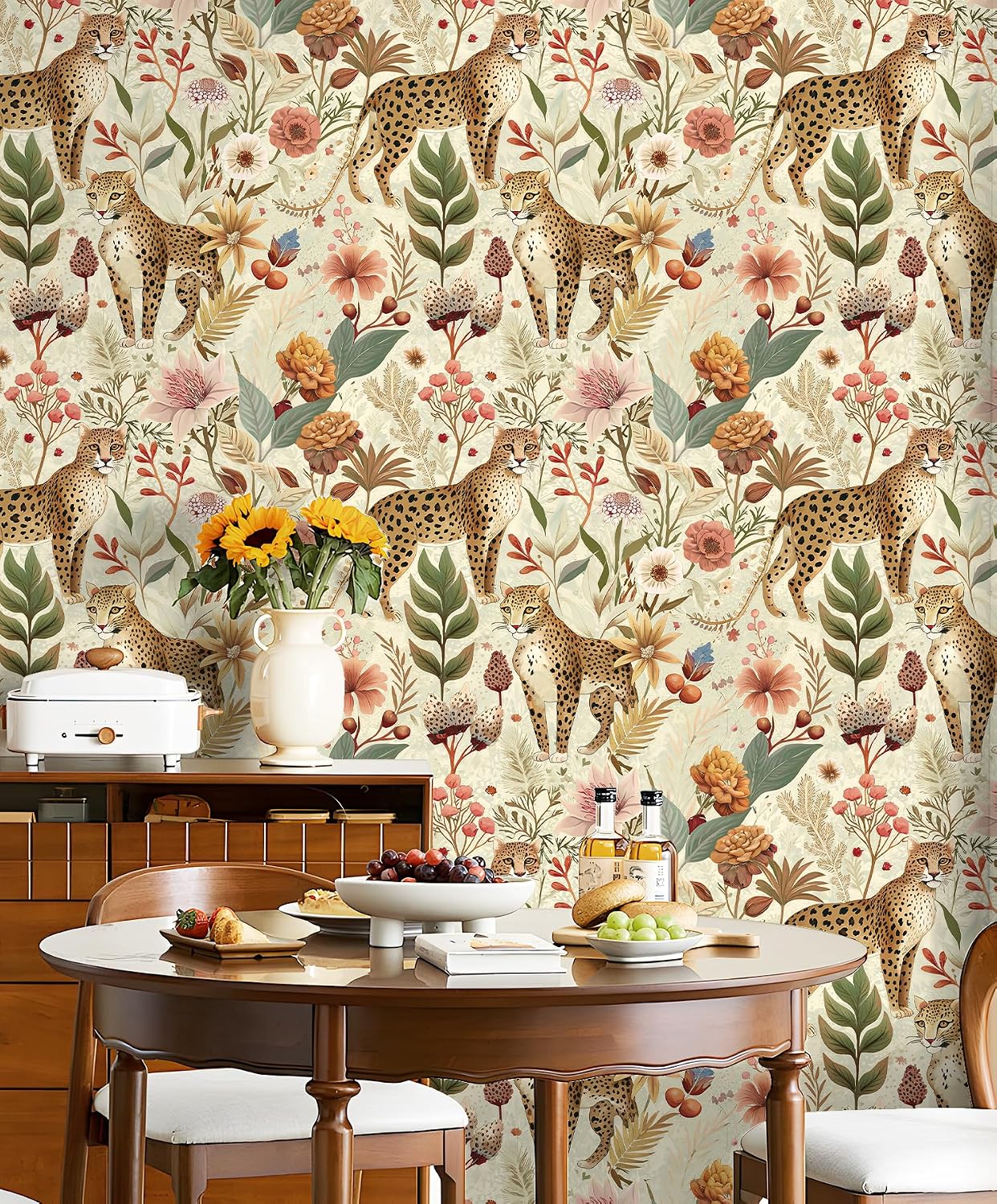 Papel tapiz guepardo vintage 17.3pulg x32.8ft