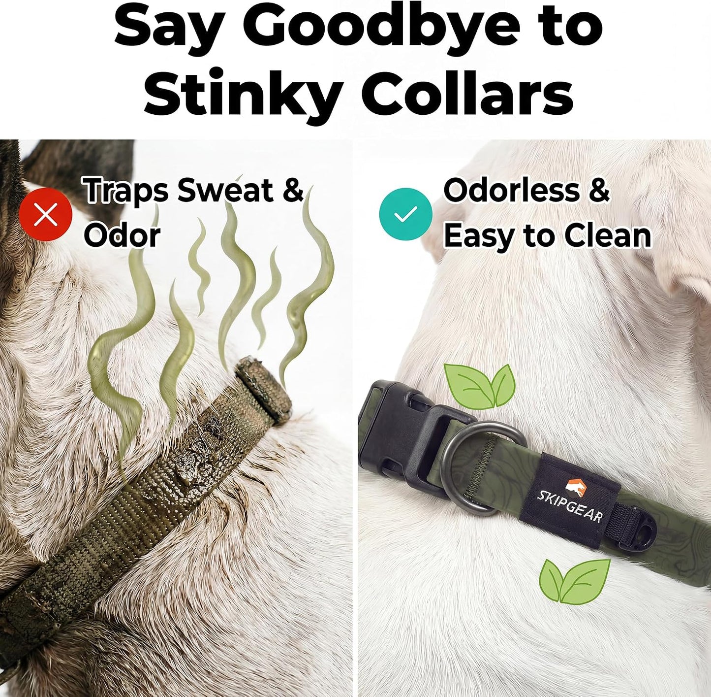 Collar perro impermeable impresión topográfica ajustable verde