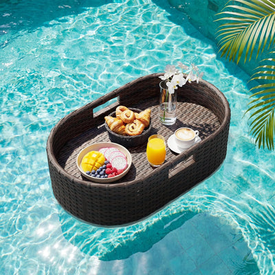 Bandeja flotante mimbre ovalada 26x15pulg para piscina