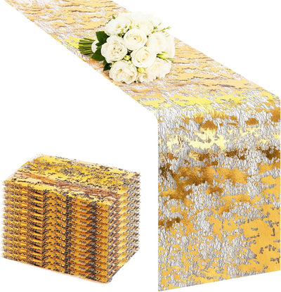 12 fundas para mesa negro y dorado 11 x 84 pulgadas decoración reutilizable