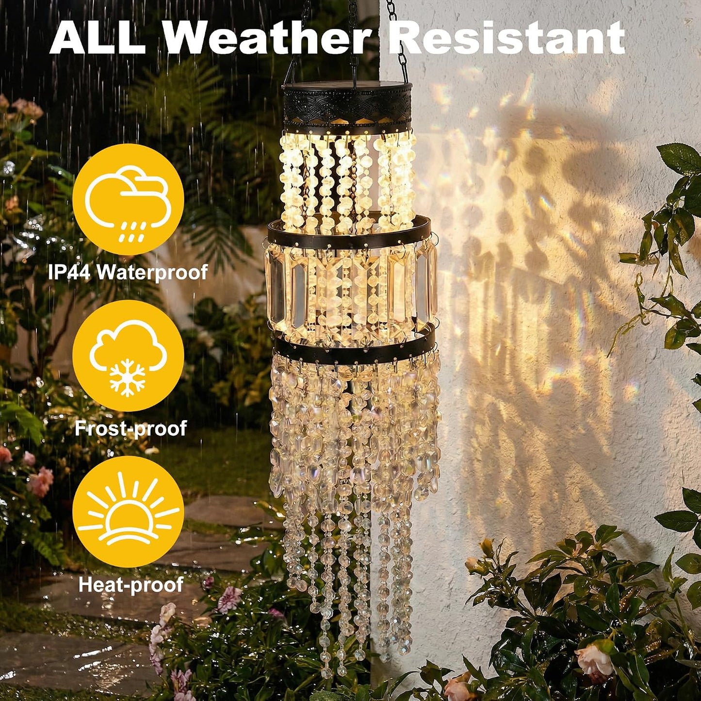 Farol solar LED blanco cálido para cenador