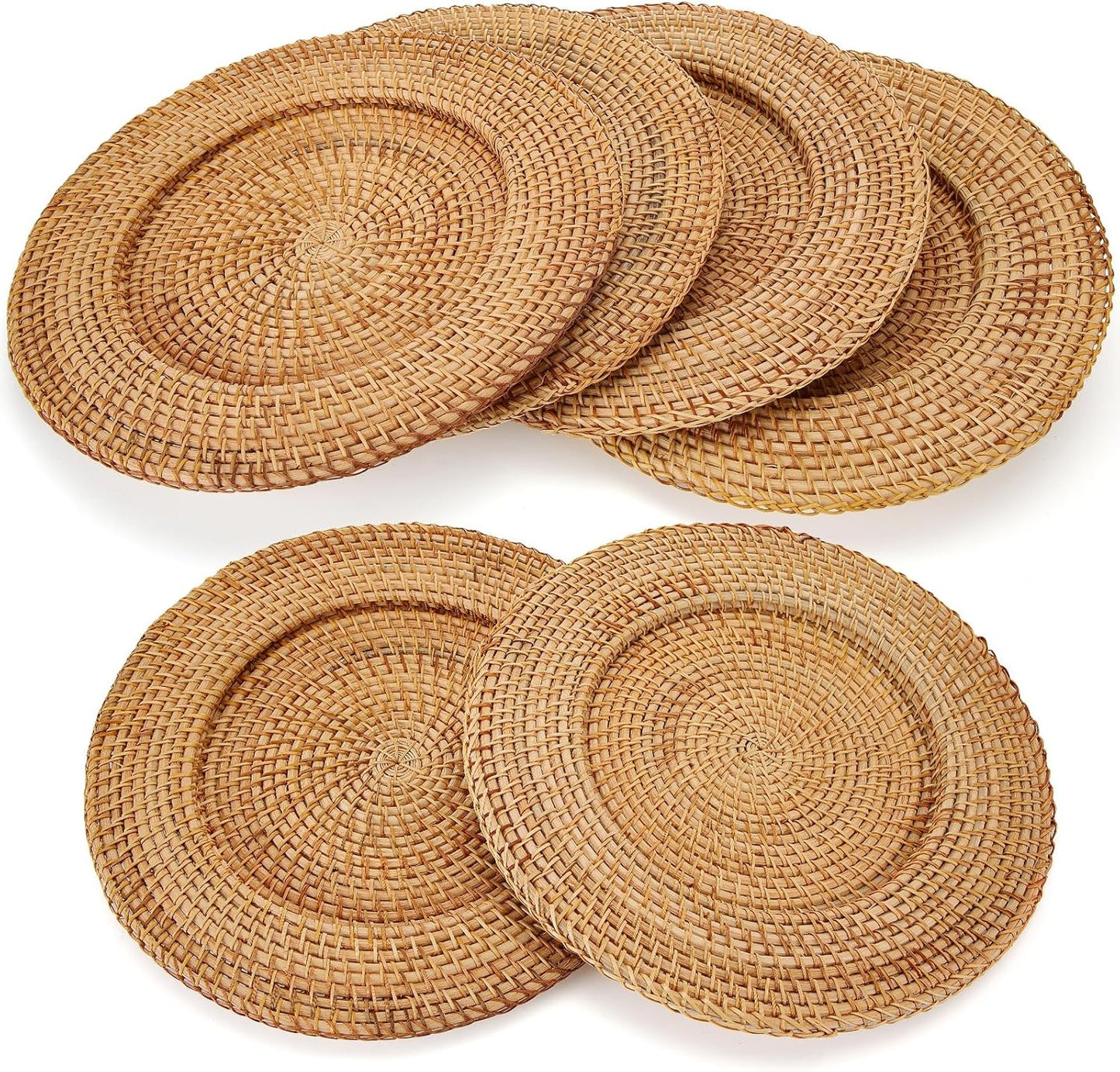 6 Pzas Cargador Ratán 13pulg Mesa Cena Decorativo Boho