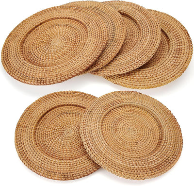 6 Pzas Cargador Ratán 13pulg Mesa Cena Decorativo Boho