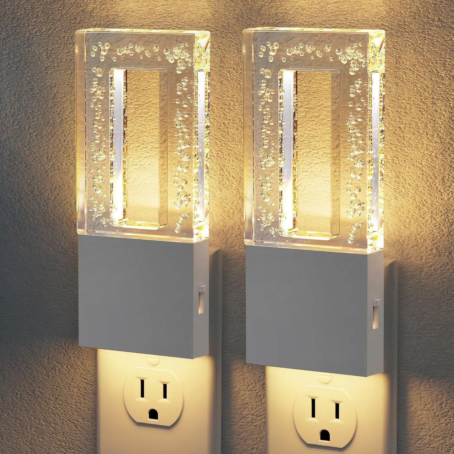 Luces nocturnas enchufables sensor atardecer LED blanco 3000K