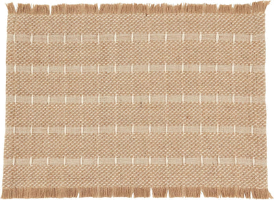 Placemat tejido juta y lana con borde 13x19pulg set 4