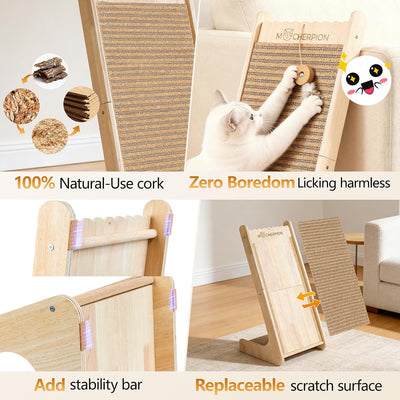 Rascador corcho natural para gatos uso reemplazable