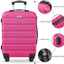 Set 6 maletas mano y a cuadros expandibles rojo rosa