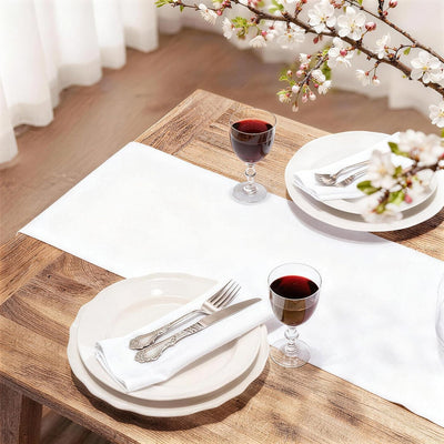 Camino de mesa blanco decorativo impermeable 12 x 36 pulgadas
