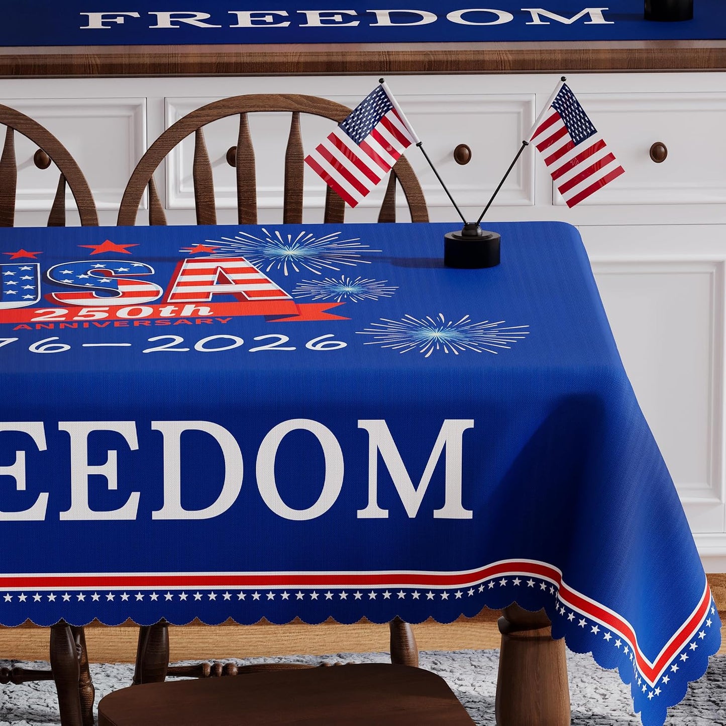 Mantel rectangular 250 aniversario Estados Unidos 60 x 84 pulgadas