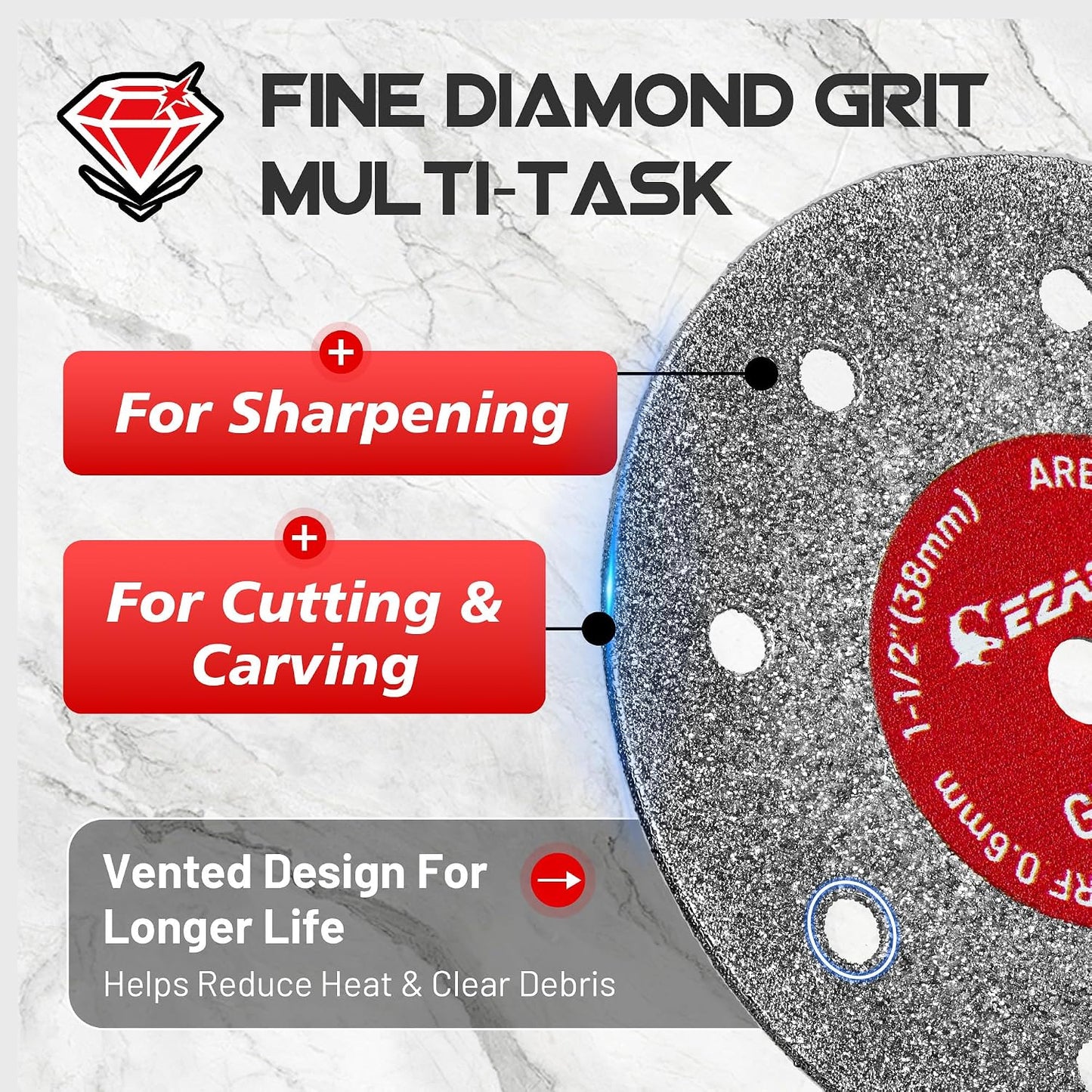Rueda corte diamante 1.5x1/8pulg 0.024pulg set 3