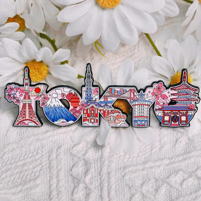 Imán de nevera Tokio, imanes decorativos para refrigerador con monumento emblemático
