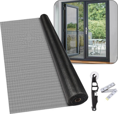 Rollo malla ventana 36pulg x100ft reemplazo puerta pantalla negro