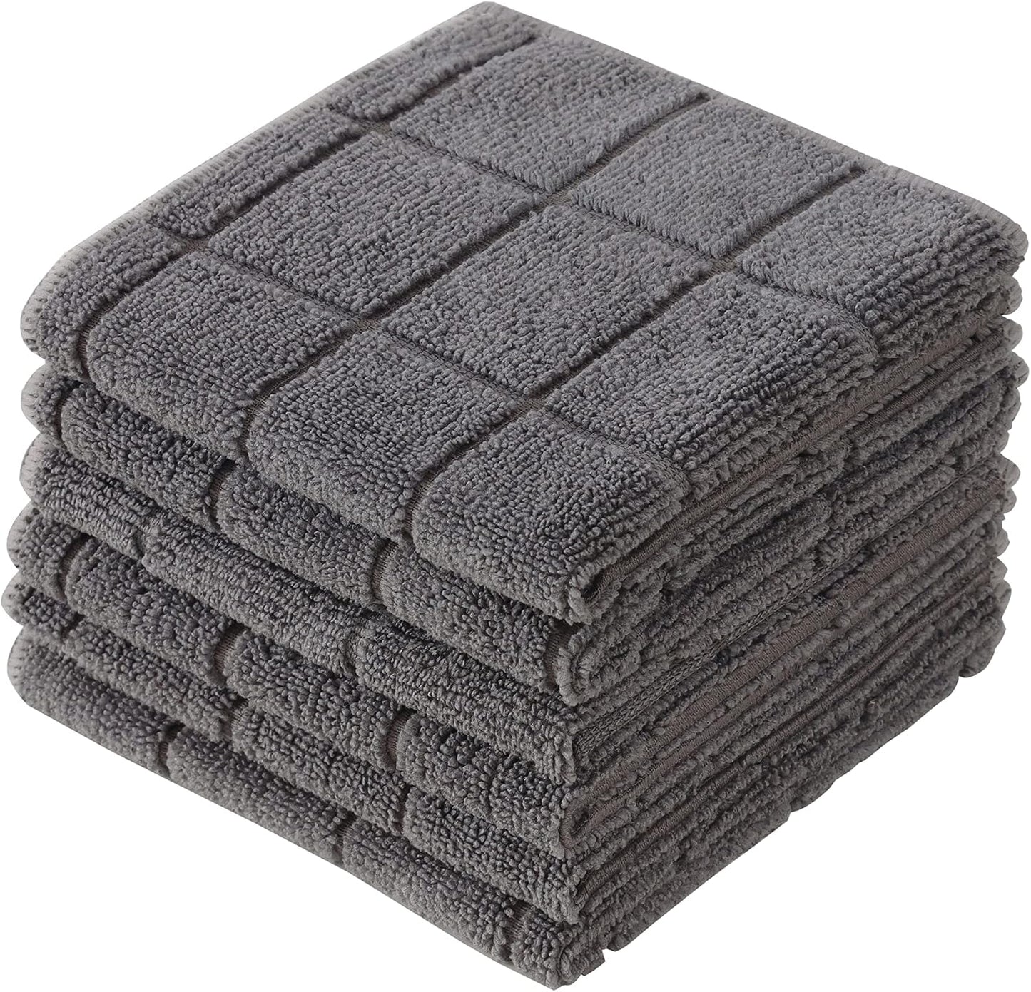 Set 6 trapos microfibra rizo 11x11pulg gris