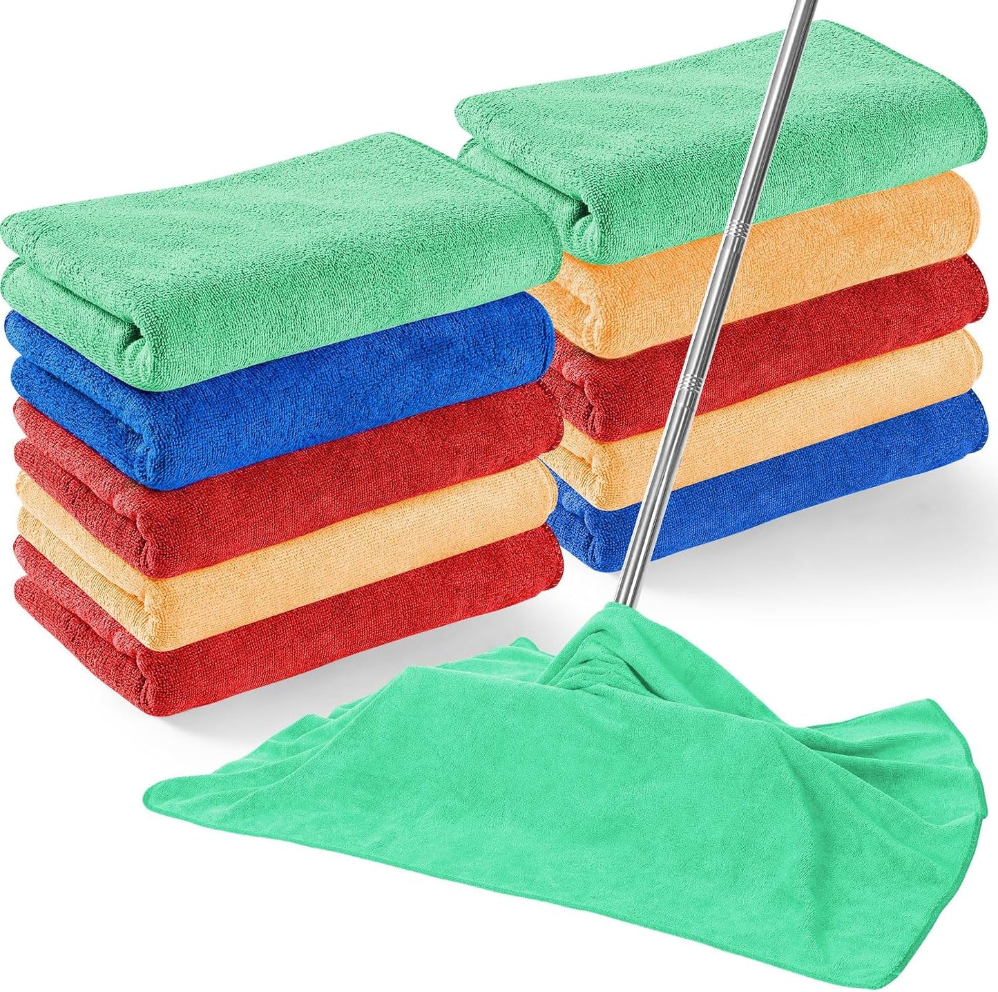 10 Pzas Paño Microfibra 30x20pulg para Piso Ventana Reutilizable