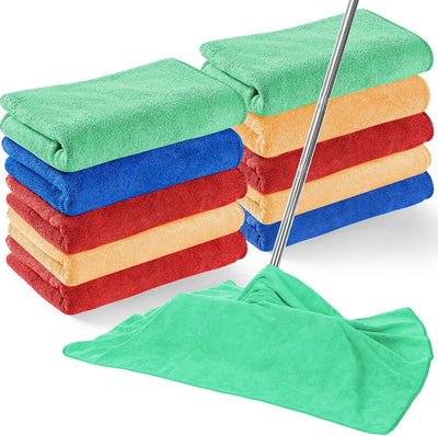10 Pzas Paño Microfibra 30x20pulg para Piso Ventana Reutilizable