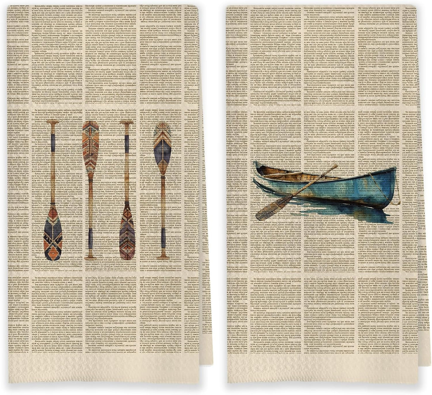 Toallas de cocina vintage Lake Coastal Beach, juego de 2