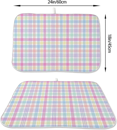 Tapete Secado Platos 18x24pulg Rosa Verde Hogar