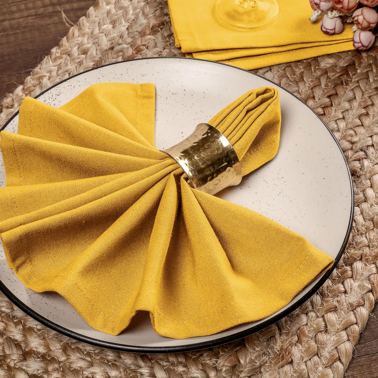Servilletas de tela TwinY 17 x 17 pulgadas 100% algodón suaves absorbentes juego de 4