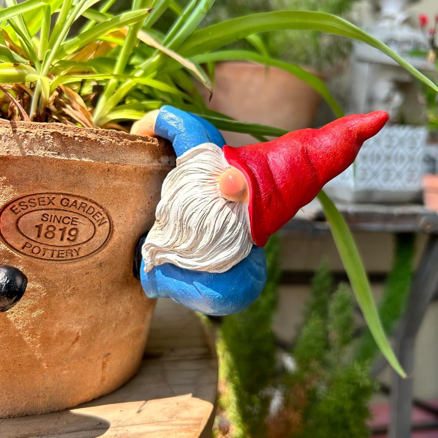 Figuras gnomo resina para colgar jardín decoración 2uds