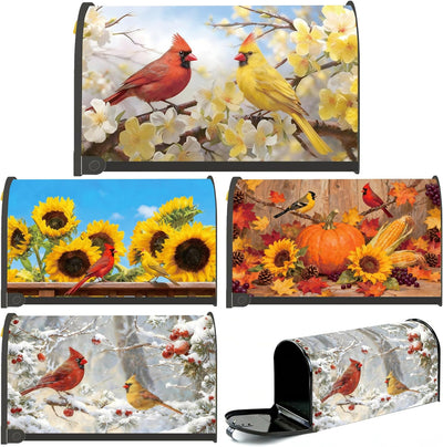 4 Fundas Magnéticas Buzón Pájaros Rojas Tamaño 21x18pulg Jardín
