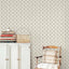 Papel tapiz autoadhesivo 17x79pulg diseño floral beige
