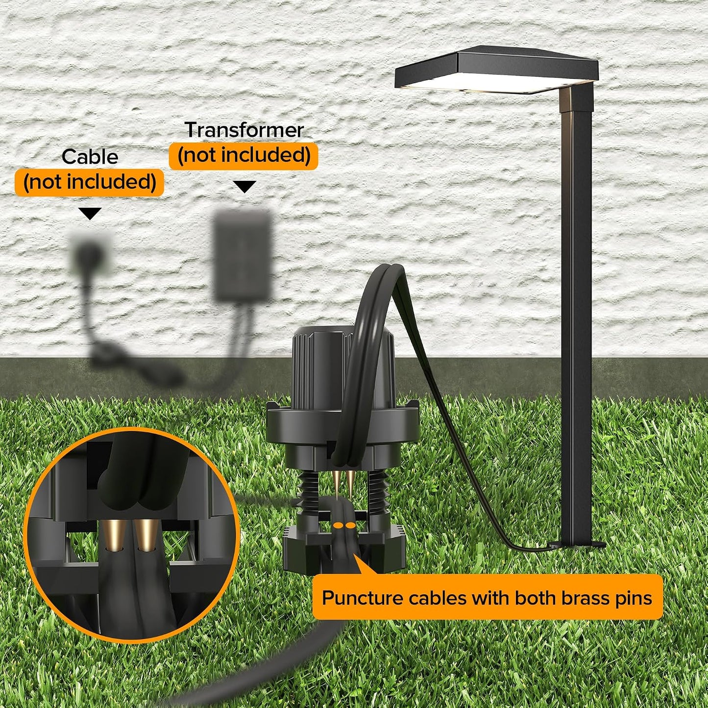 2 Luces Camino 12V Aluminio IP65 LED 5W 500lm Blanco Cálido