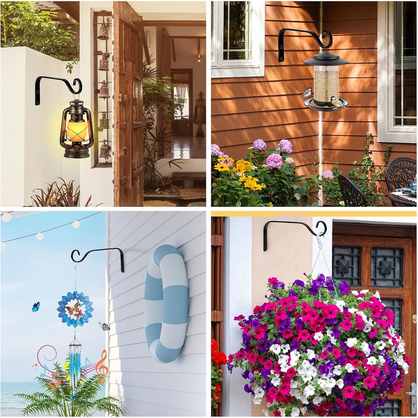 4 Colgadores plantas soporte rústico hierro para pared