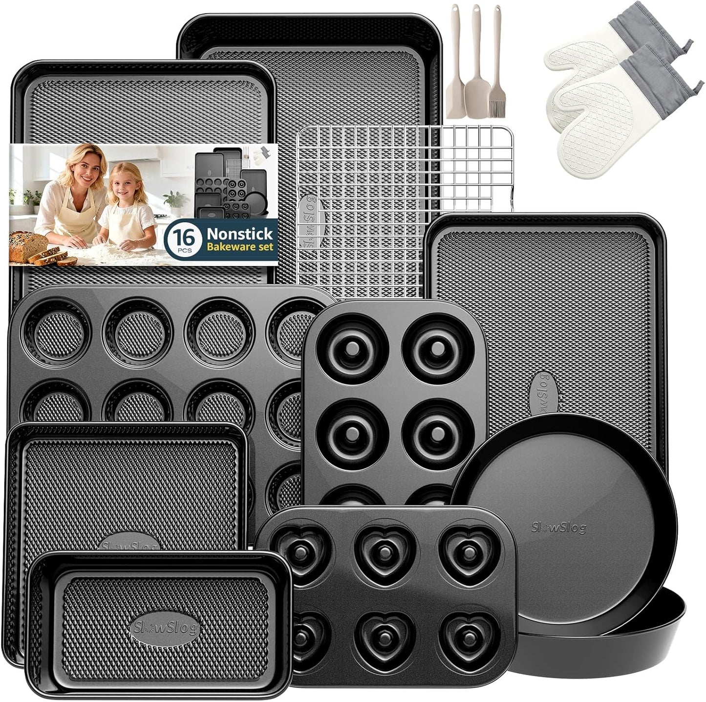 Set 16 Utens. Antiadherentes Hornear Molde Donas