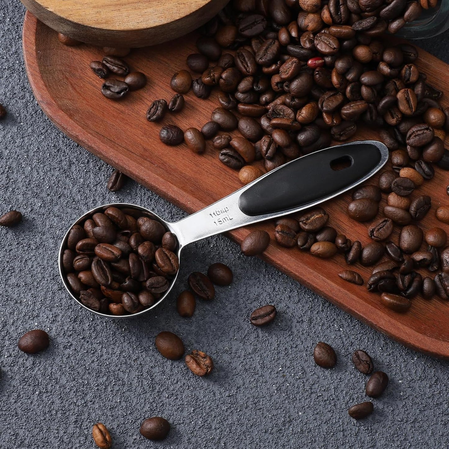 Cucharada medidora café acero inox con agarre silicona