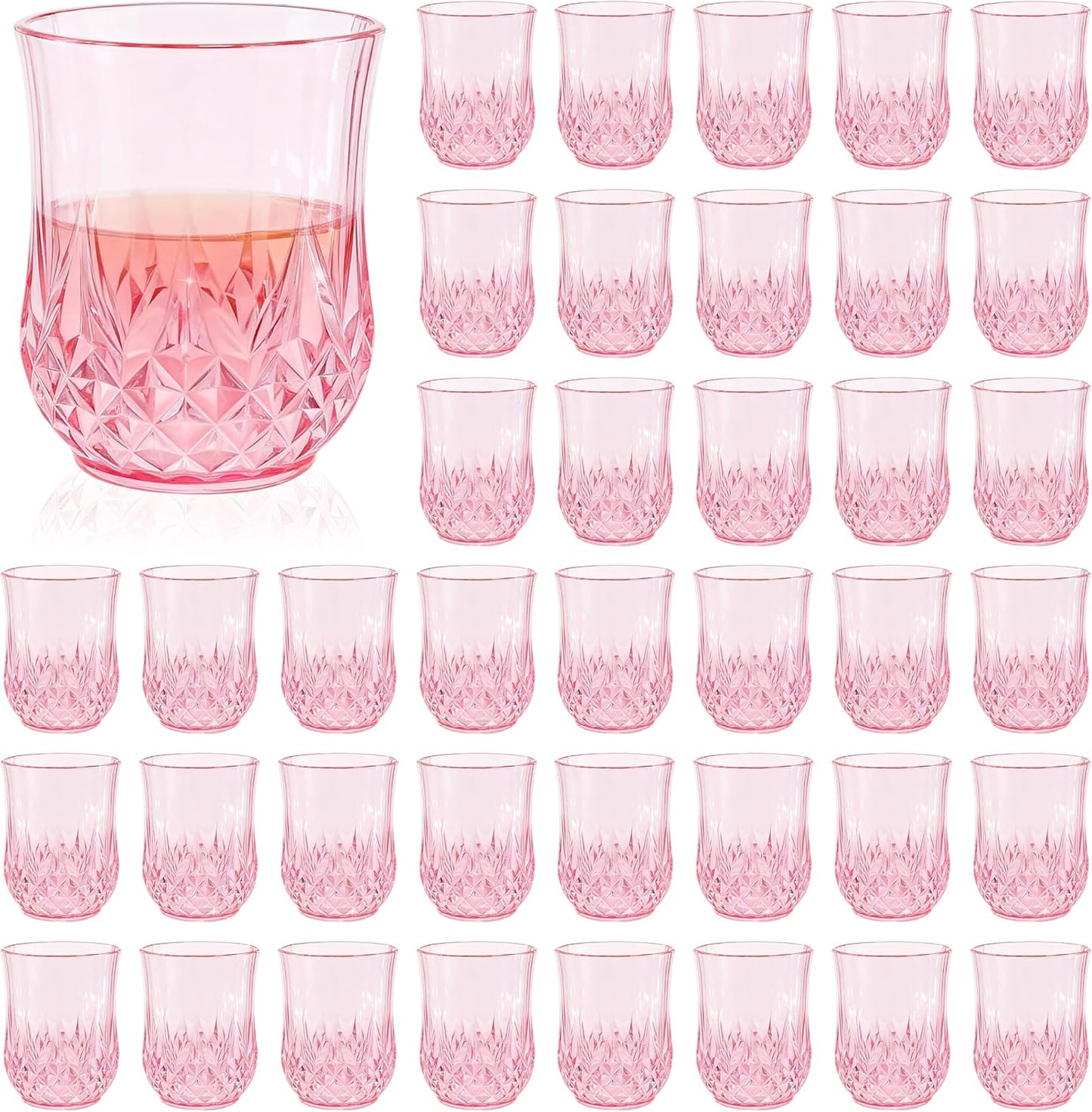 Set 40 vasos plástico vintage 12oz irrompibles para fiestas