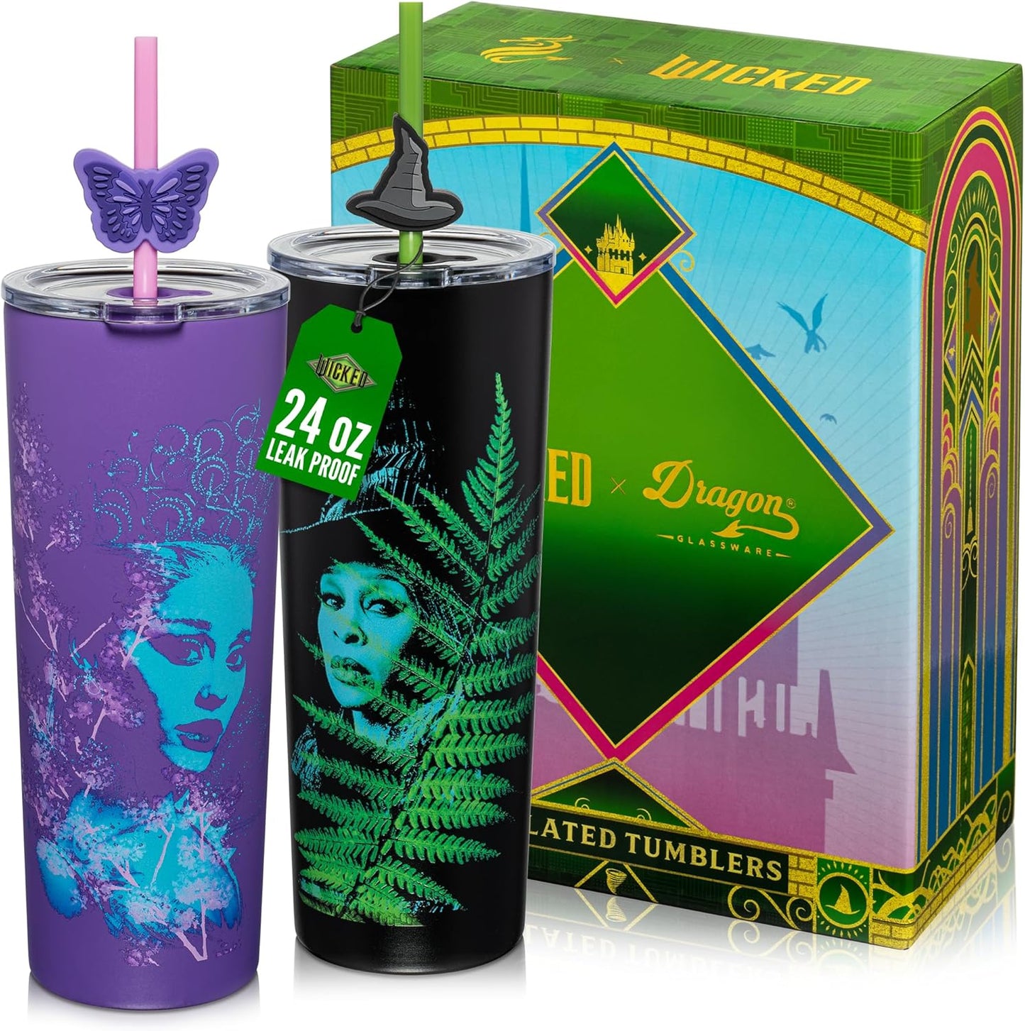 Paquete 2 Vaso Acero Inox 24oz Con Licencia Wicked