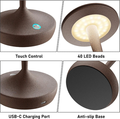 2 Lámparas Mesa Inalámbricas Recargables LED 6000mAh