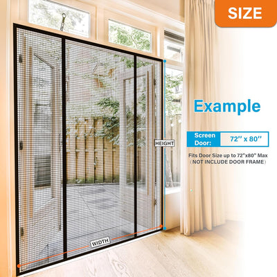Puerta mosquitera magnética fibra vidrio doble 72x80pulg