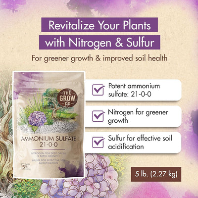 Fertilizante sulfato amonio 21-0-0 nitrógeno alto plantas