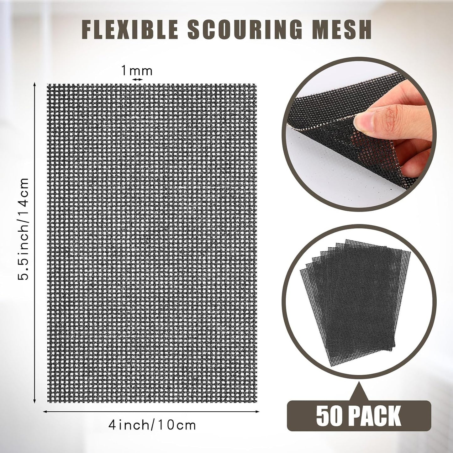 50 Pzas Pantalla Flexible 5.5x4pulg para Limpieza Hogar