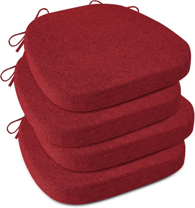 Set 4 cojines forma D antideslizante para cocina comedor oficina rojo