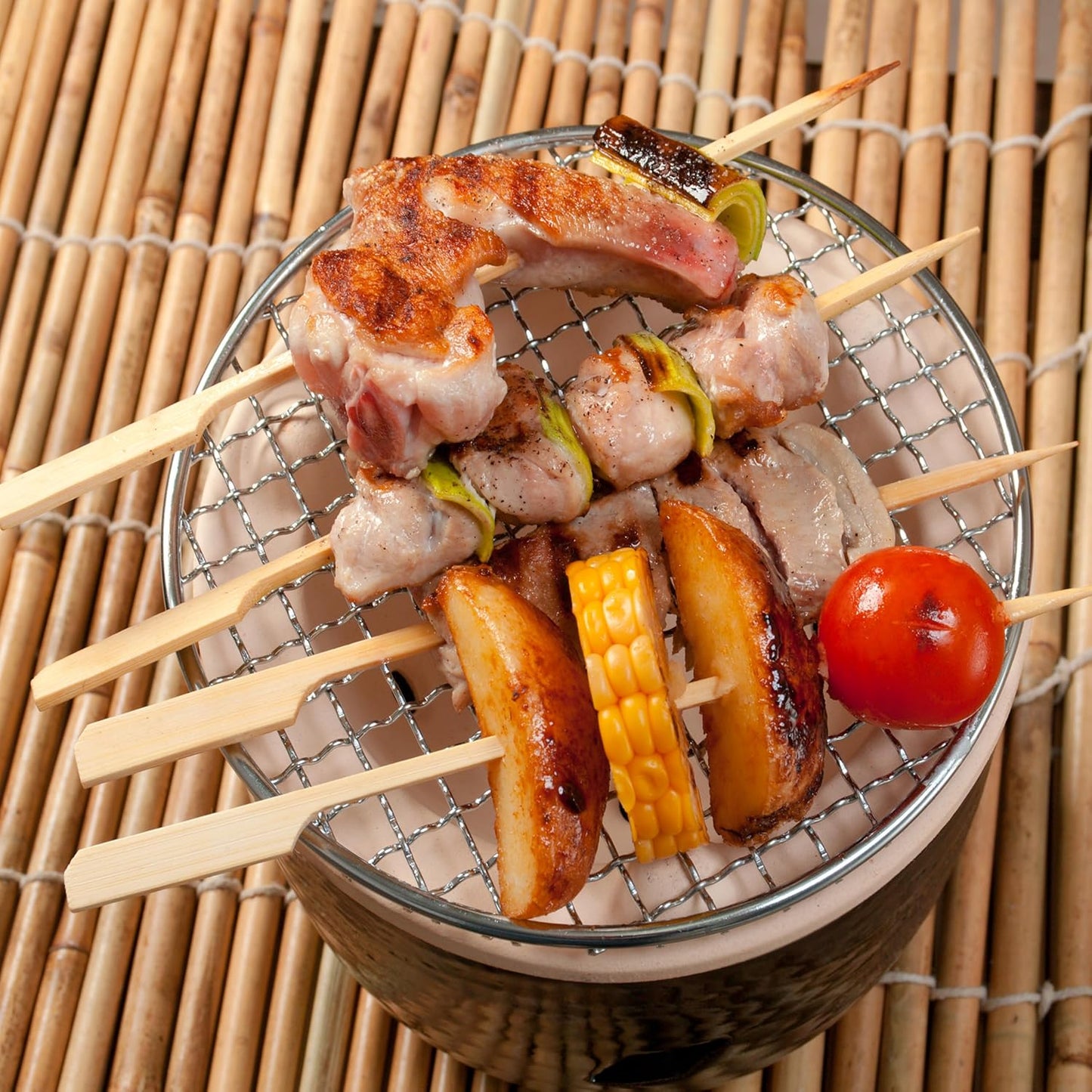 Brochetas bambú 8pulg 200 pinchos barbacoa
