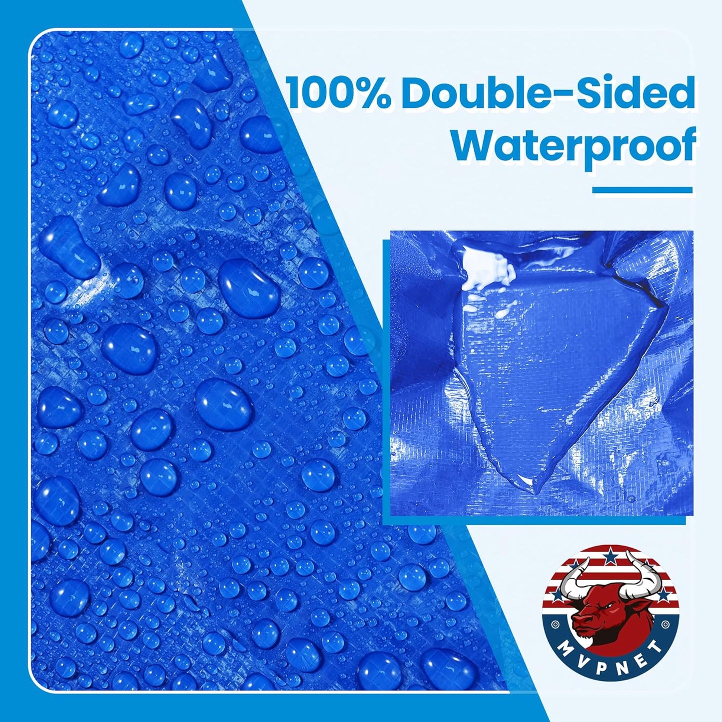 Lona 5x7ft impermeable UV resistente azul multiusos