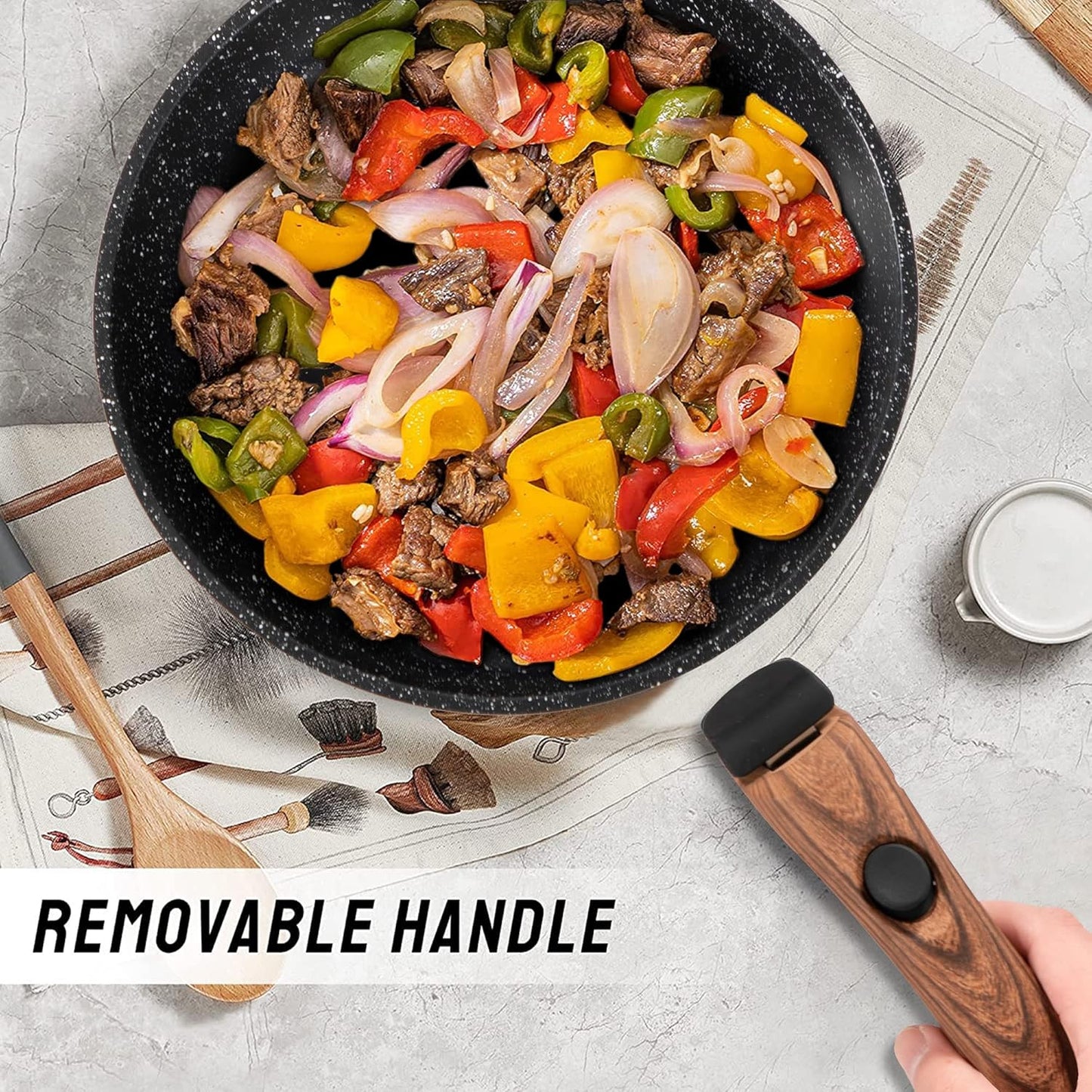 Set 2 Utensilios Antiadherente con Mango Cocina