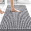 Alfombra baño felpilla 30x20pulg antideslizante gris
